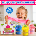 Fluffy Butter Slime Jars – Pack of 24 (100ml each) + Free Accessories