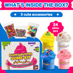 Fluffy Butter Slime Jars – Pack of 24 (100ml each) + Free Accessories