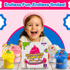 Fluffy Butter Slime Jars – Pack of 8 (100ml each) + Free Accessories